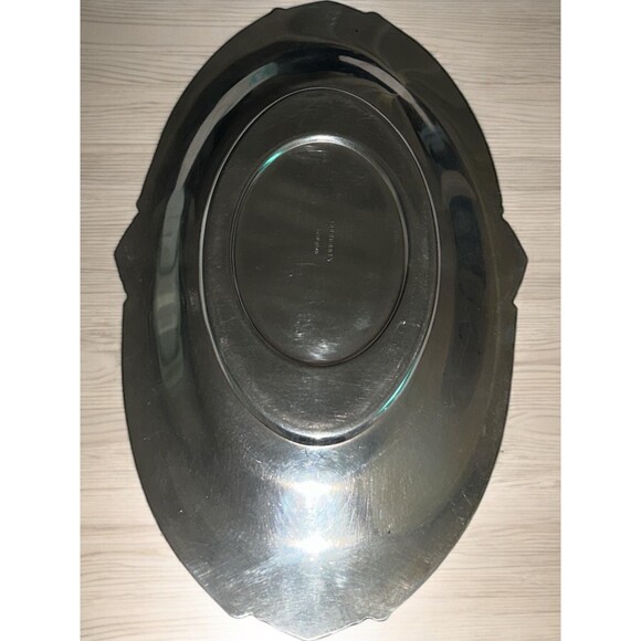 Oval Silver-Plated Ornate Floral Serving Tray/Platter Community Georgian - Picture 2 of 4